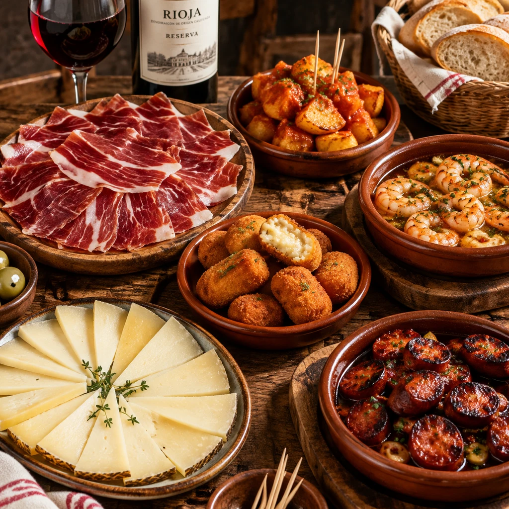 Tapas y entrantes clásicos de mesón español